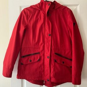 GUESS red rain coat